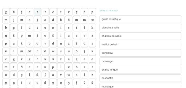 grille mots mêlés api juillet 26